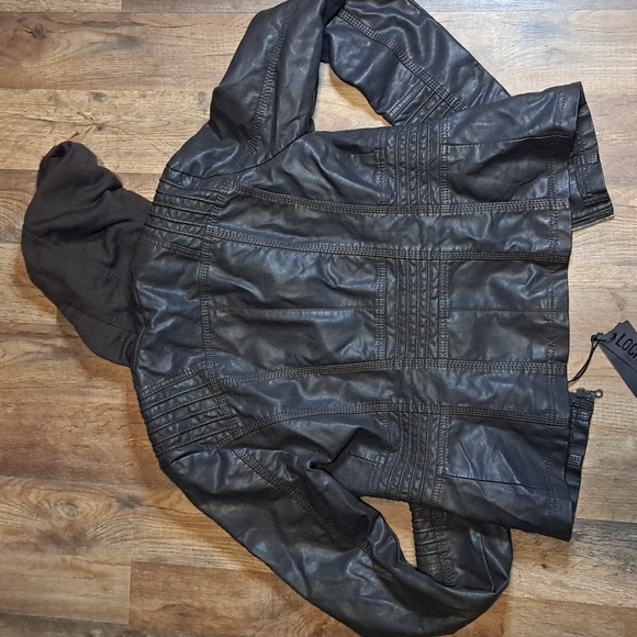 Love & Lock size medium COFFEE colored faux leather jacket - Picture 14 of 17